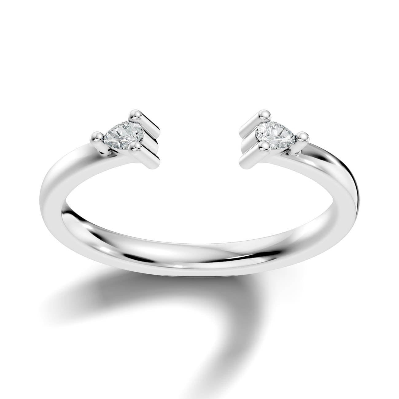 .10 Ct. Open Cuff Pear Diamond Ring with Dual Four-Prong Settings (24-a copy)