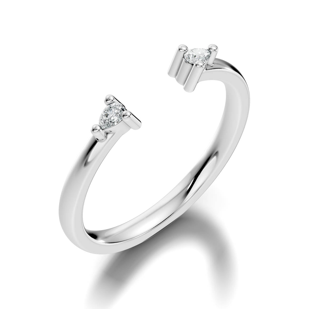 .10 Ct. Open Cuff Pear Diamond Ring with Dual Four-Prong Settings (24-a copy) 13