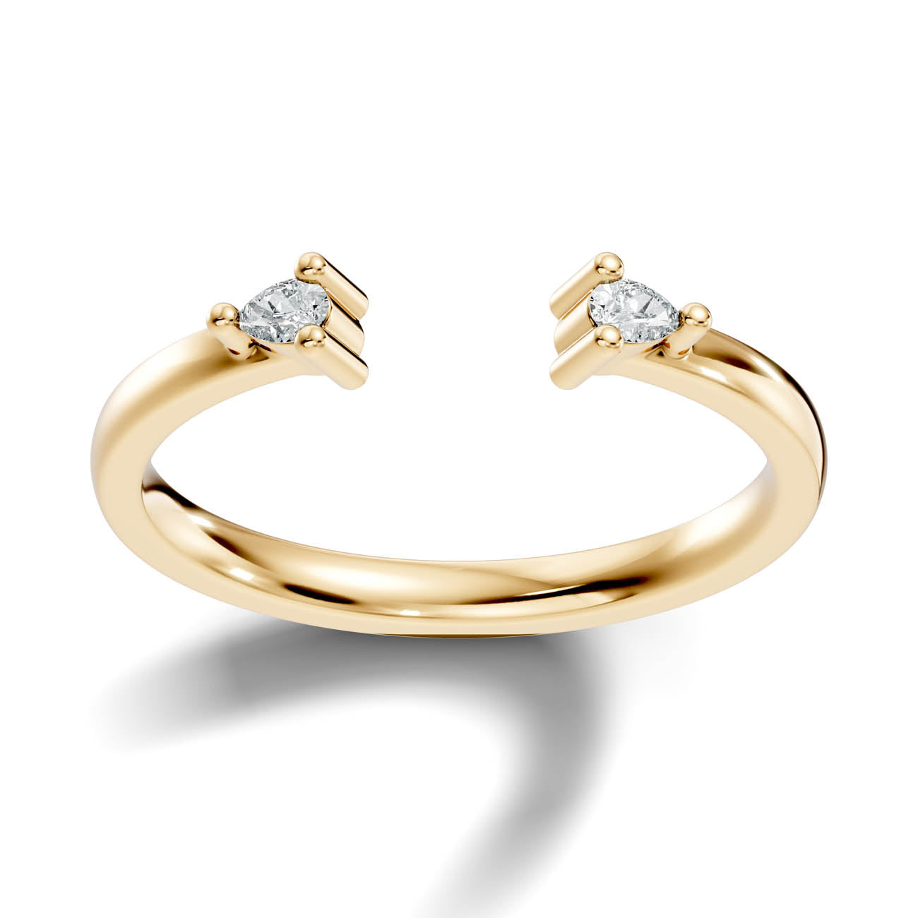 .10 Ct. Open Cuff Pear Diamond Ring with Dual Four-Prong Settings (24-a copy) 4