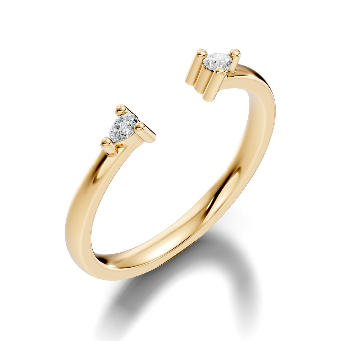 .10 Ct. Open Cuff Pear Diamond Ring with Dual Four-Prong Settings (24-a copy)
