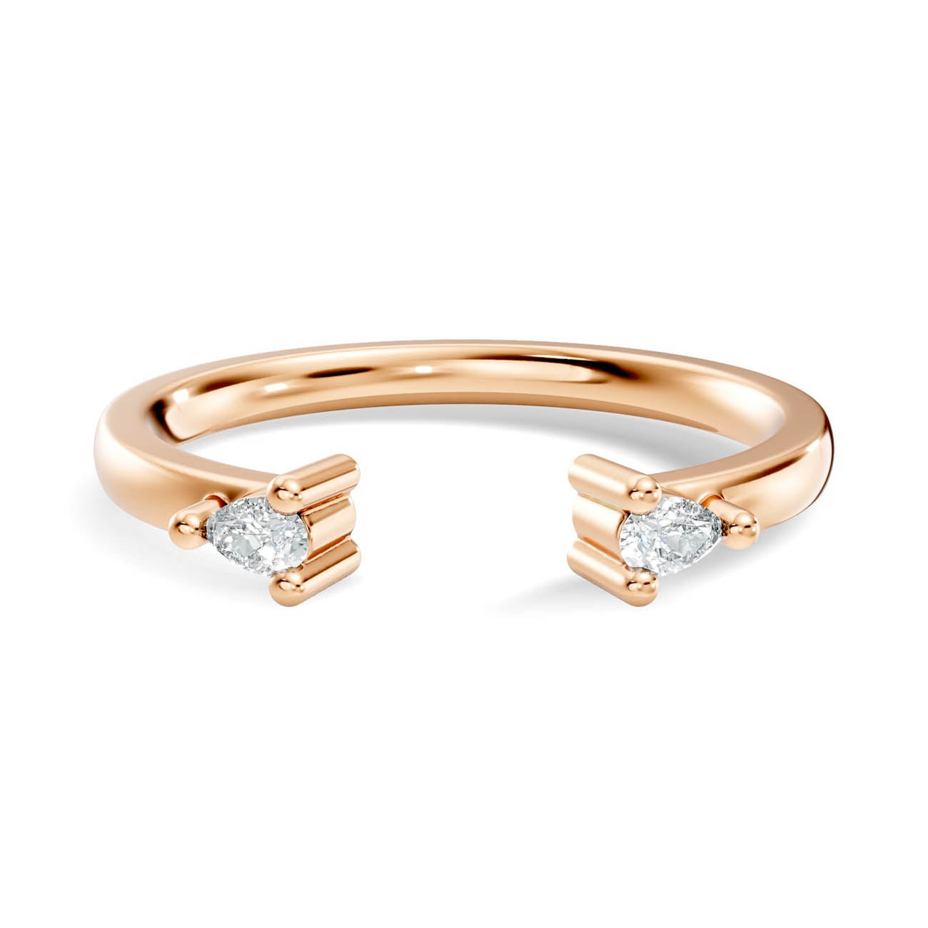 .10 Ct. Open Cuff Pear Diamond Ring with Dual Four-Prong Settings (24-a copy) 6