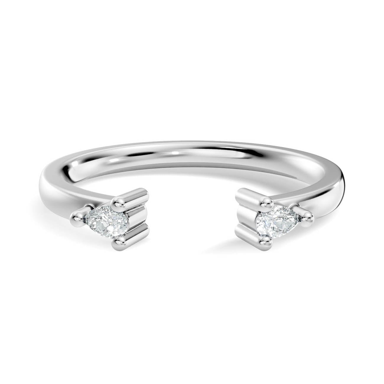 .10 Ct. Open Cuff Pear Diamond Ring with Dual Four-Prong Settings (24-a copy) 10