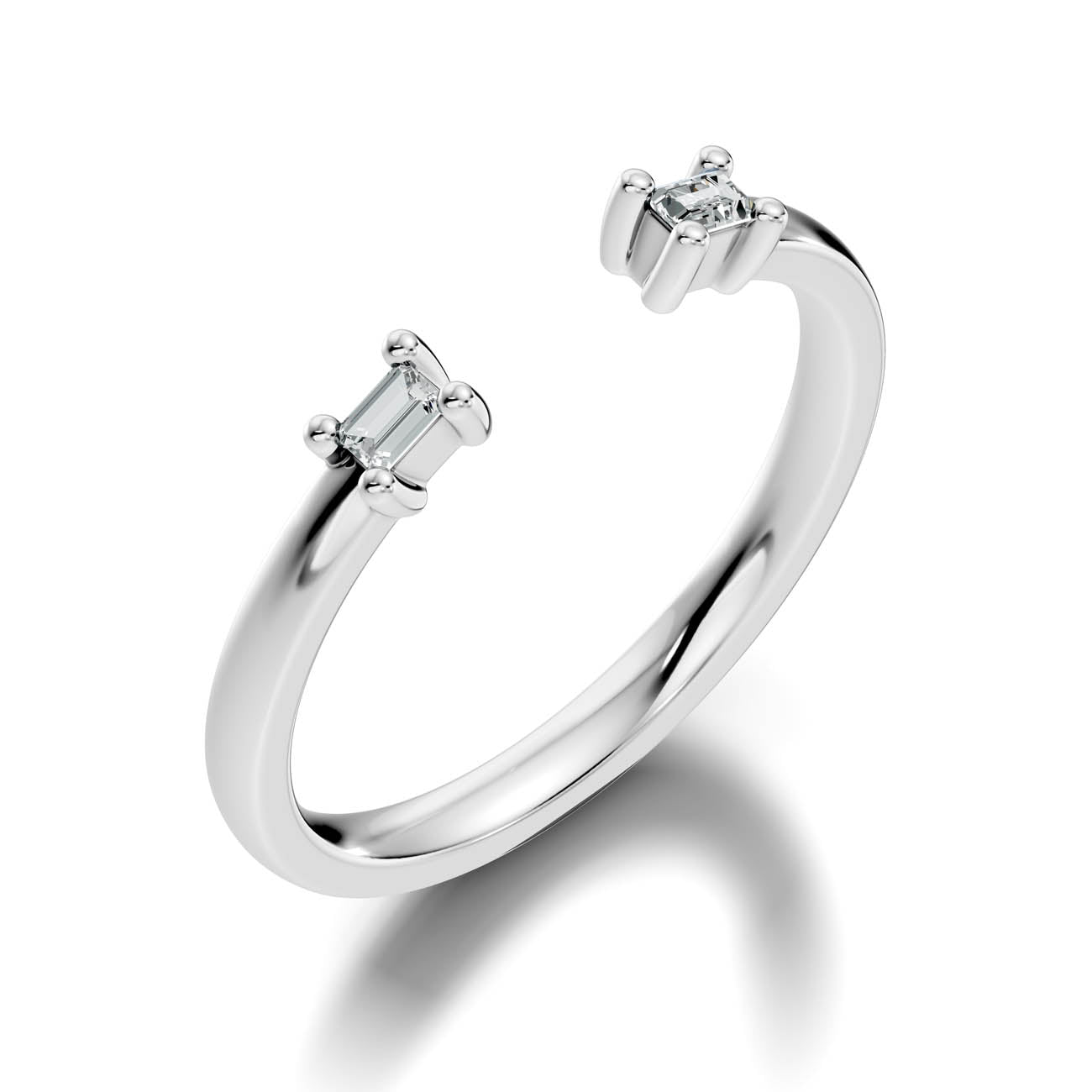.10 Ct. Open Baguette Diamond Toi et Moi Ring with Double Solitaire Design (24-b copy) 9