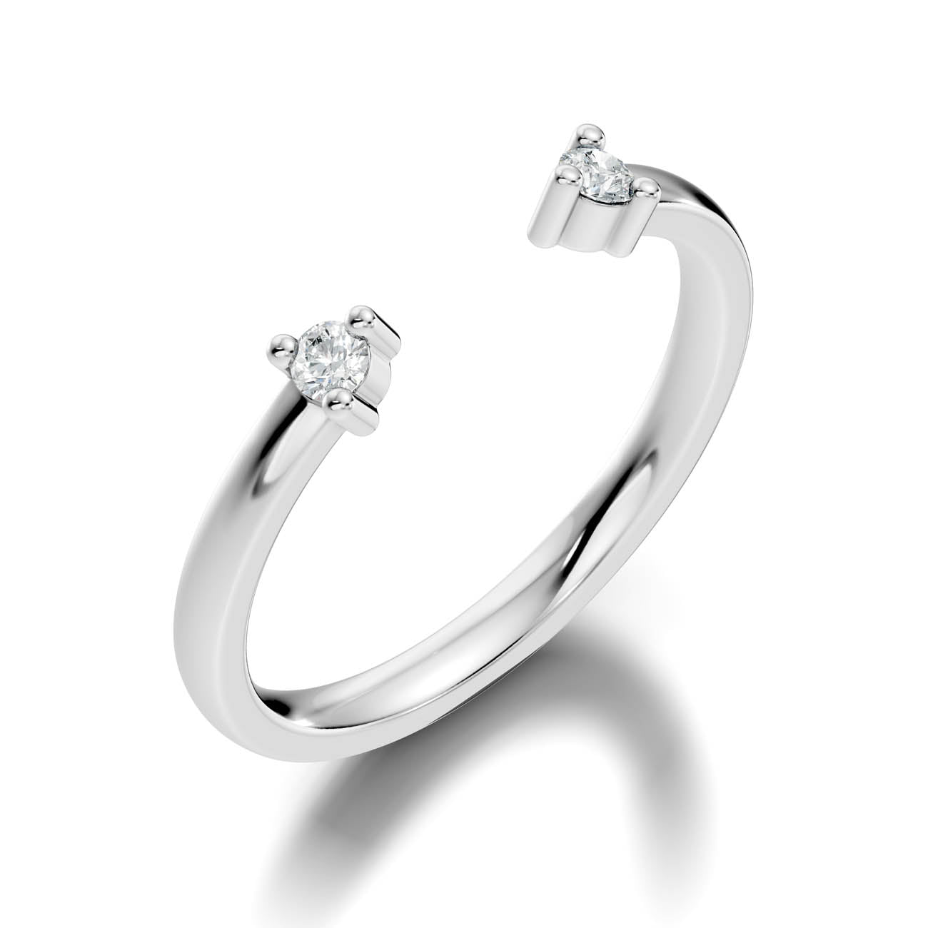 .10 Ct. Open Cuff Diamond Ring with Dual Four-Prong Settings (24-c copy) 13