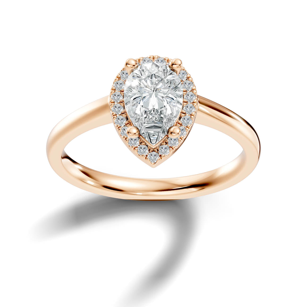 .50-1.00 Ct. Pear-Shaped Diamond Halo Ring with Four-Prong Setting (ja1-e copy) 7