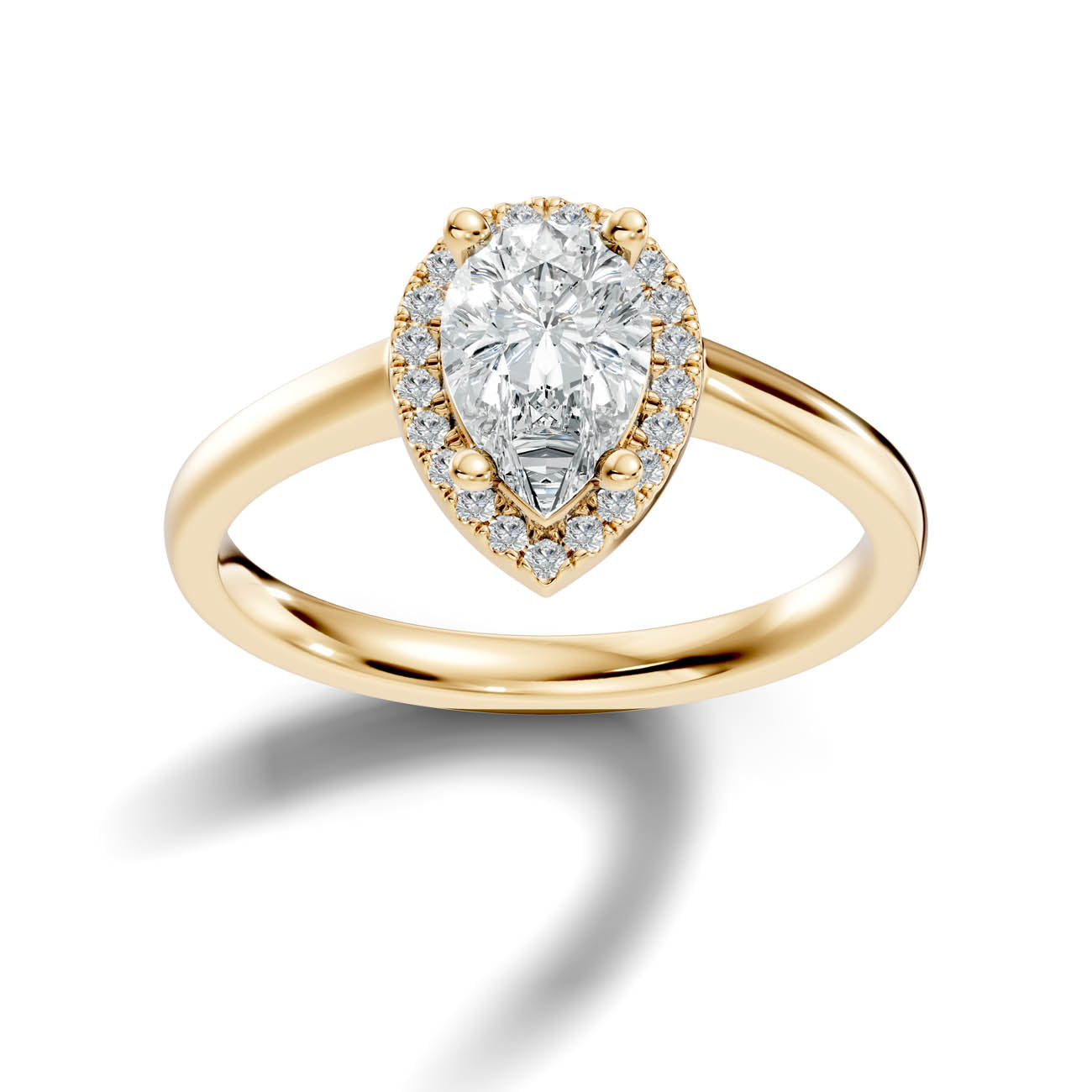 .50-1.00 Ct. Pear-Shaped Diamond Halo Ring with Four-Prong Setting (ja1-e copy) 4