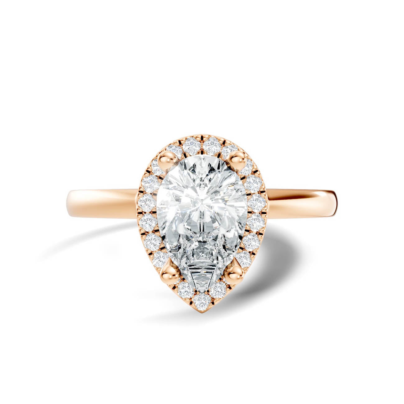 .50-1.00 Ct. Pear-Shaped Diamond Halo Ring with Four-Prong Setting (ja1-e copy) 6