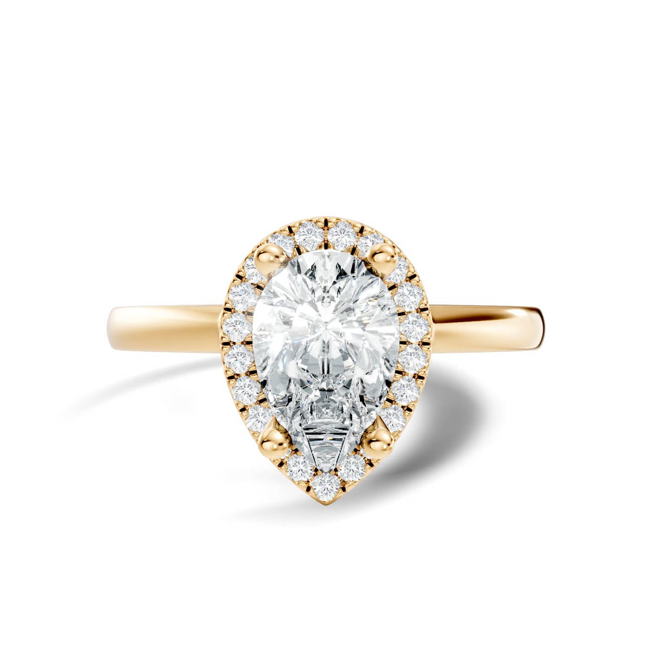 .50-1.00 Ct. Pear-Shaped Diamond Halo Ring with Four-Prong Setting (ja1-e copy) 3