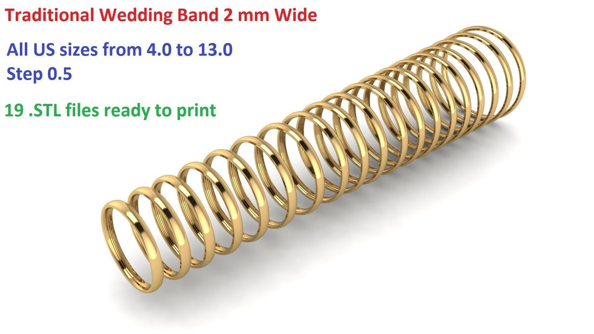 Traditional Wedding Band with Rounded High-Polish Finish (TBW-2MM) 18