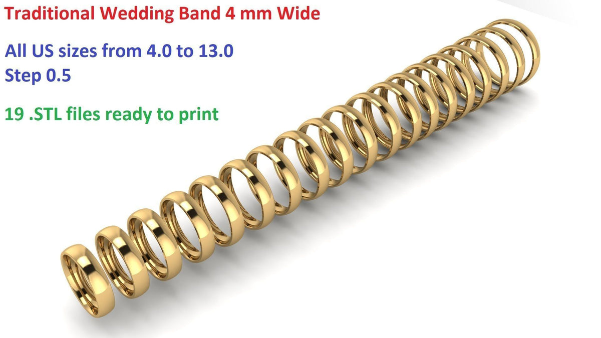 Traditional Wedding Band with Rounded High-Polish Finish (TBW-4MM) 17