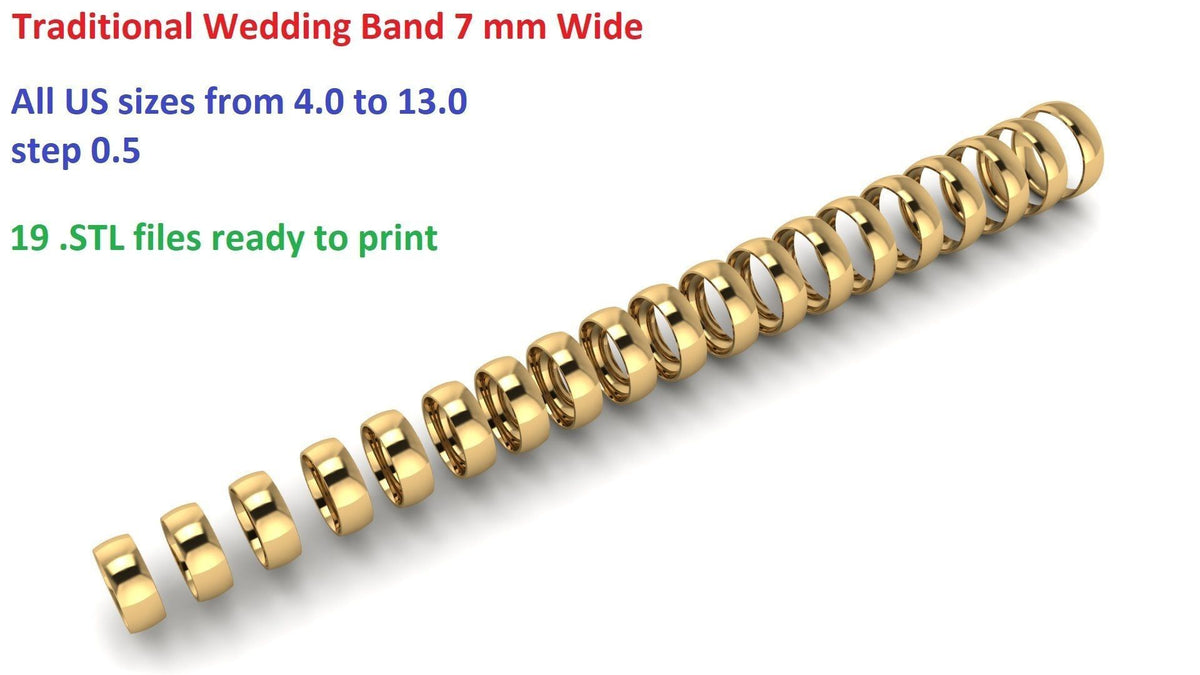 Classic Wide High-Polish Domed Wedding Band (TBW-7MM) 18