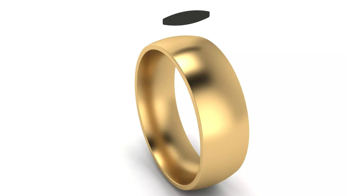 Classic Wide High-Polish Domed Wedding Band (TBW-7MM) 17